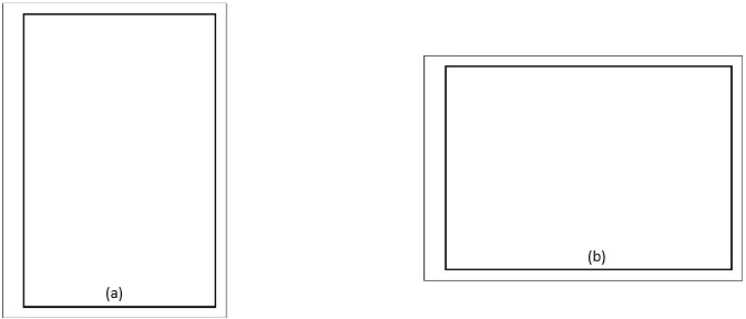 Figura 2: Orientação da folha: (a) vertical ou retrato; (b) horizontal ou paisagem.